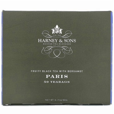 Harney & Sons, Paris, Fruity Black Tea with Bergamot, 50 Tea Bags, 3.17 oz Pack of 2