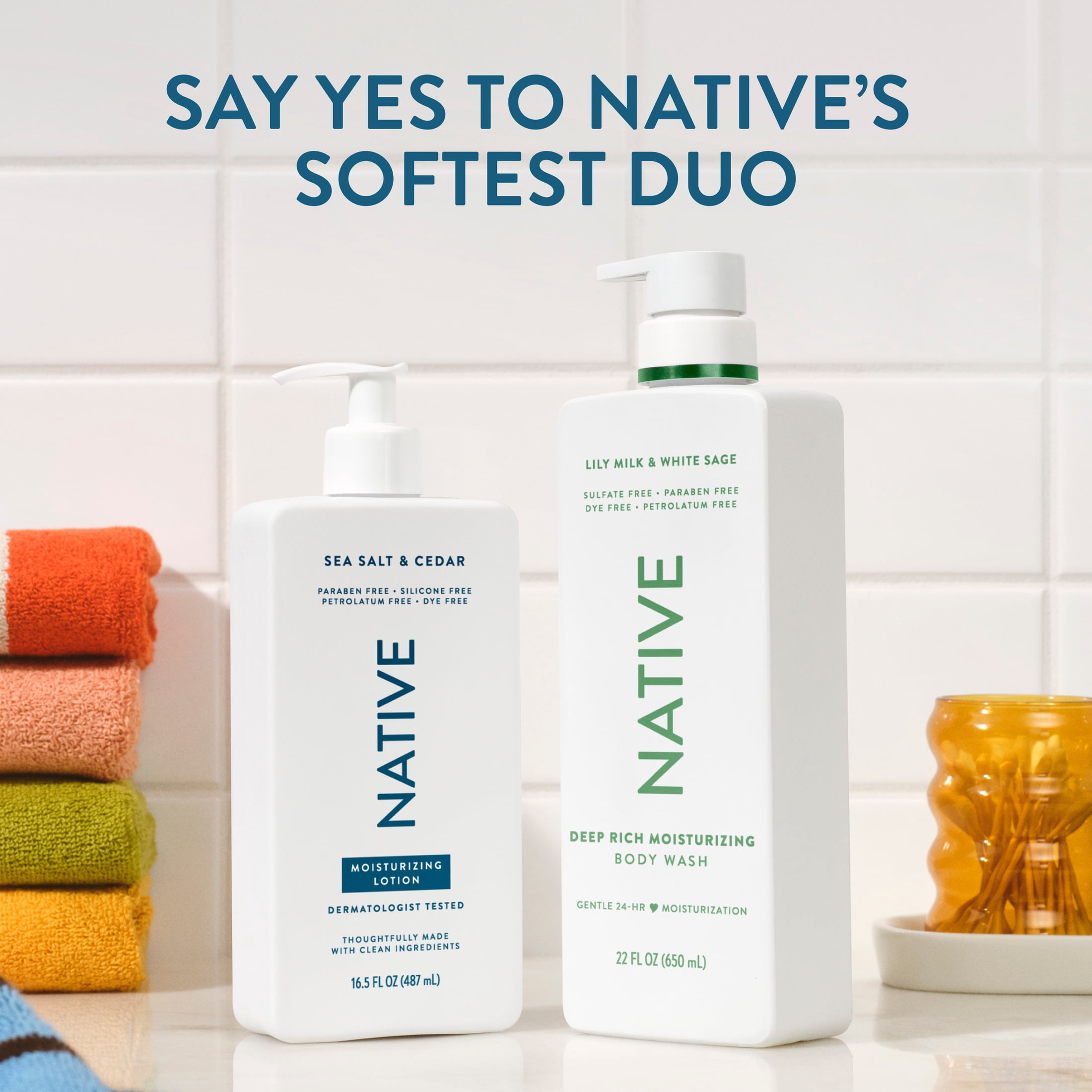 (6 pack) Native Moisturizing Body Lotion, Sea Salt & Cedar, for Women & Men, 16.5 fl oz