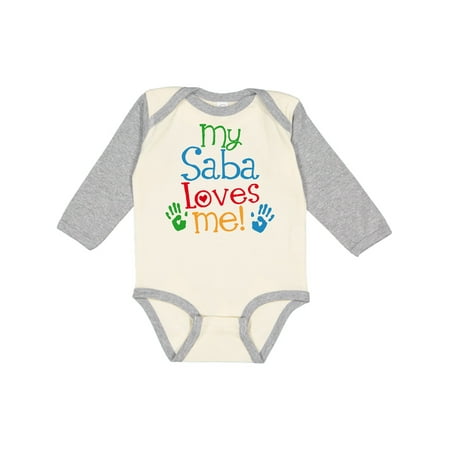 

Inktastic My Saba Loves Me Gift Outfit Gift Baby Boy or Baby Girl Long Sleeve Bodysuit