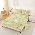 thumbnail image 2 of Manfei Kawaii Cat King Sheets, Boho Spring Flower Plant Bedding, Light Green, 4-Piece, 1 Flat Sheet, 1 Fitted Sheet and 2 Pillowcases, 2 of 6