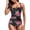 A-Red Floral424, variant on XIAONU Womens Ruched Halter Swimwear Slim Fit Sleeveless Square Neck One Piece Swimsuit Stretchy Elegant Beach Swimsuits