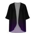 thumbnail image 5 of XIAfhje Womens Summer Chiffon Kimonos 3/4 Sleeve Cardigan Open Front Blouse Tops Casual Cozy Solid Lightweight Beach Cover Up, 5 of 5