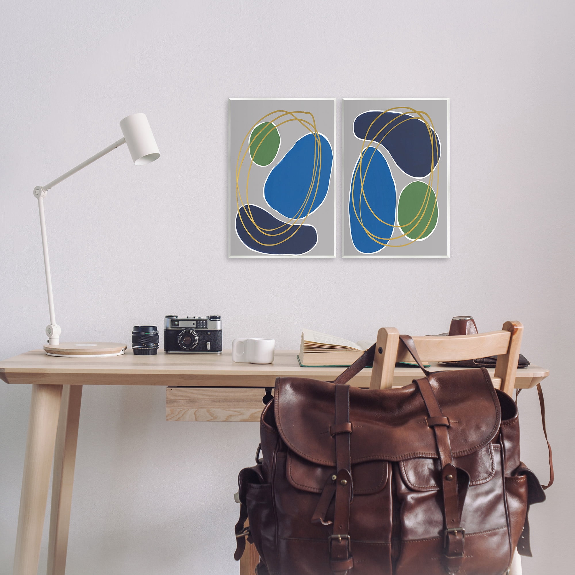 Stupell Industries Contemporary Oblong Shapes Abstract Painting Unframed Art Print Wall Art, 10 x 15, Set of 2