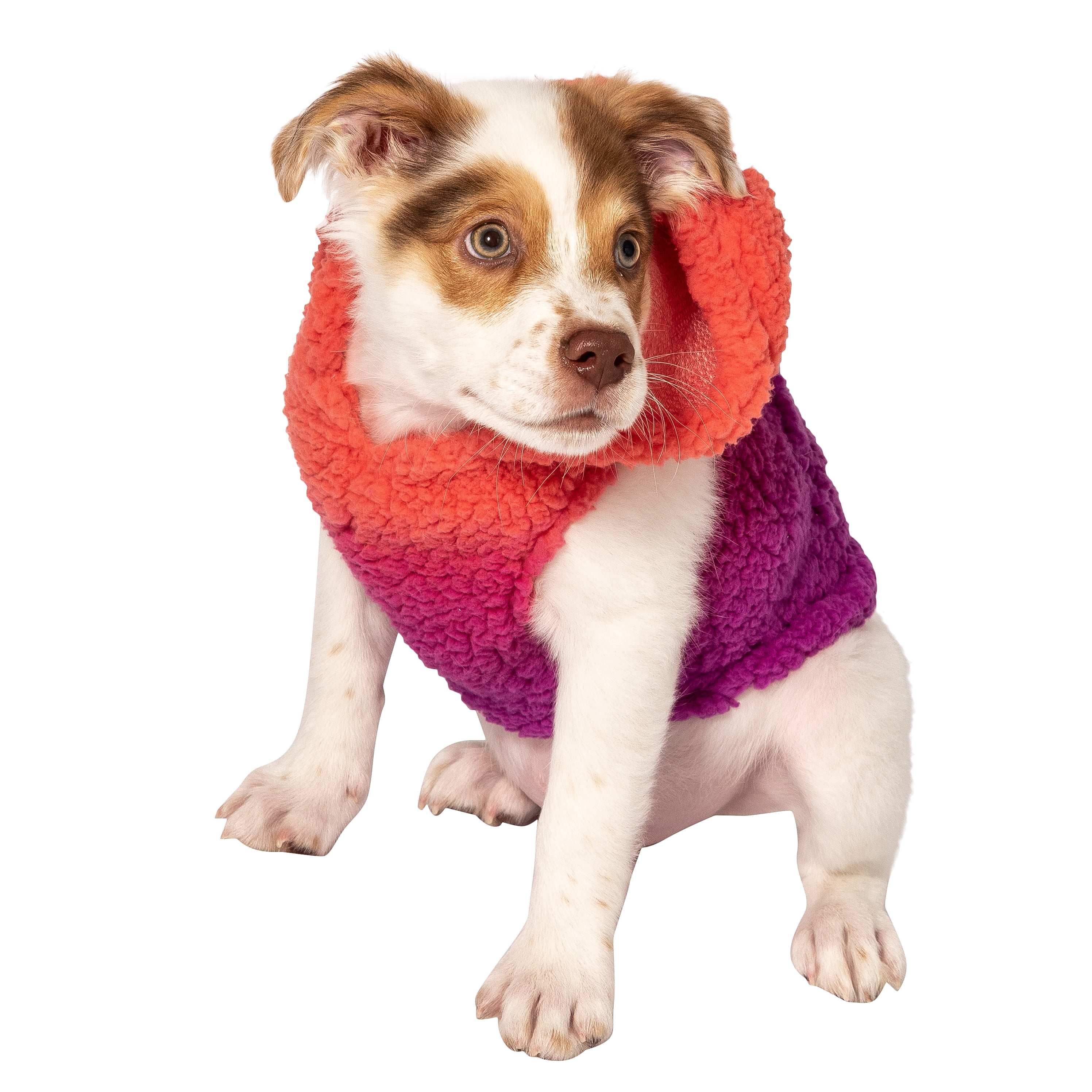 Justice Pet Polyester Ombre Sherpa Hoodie, Pink Tonal, XS