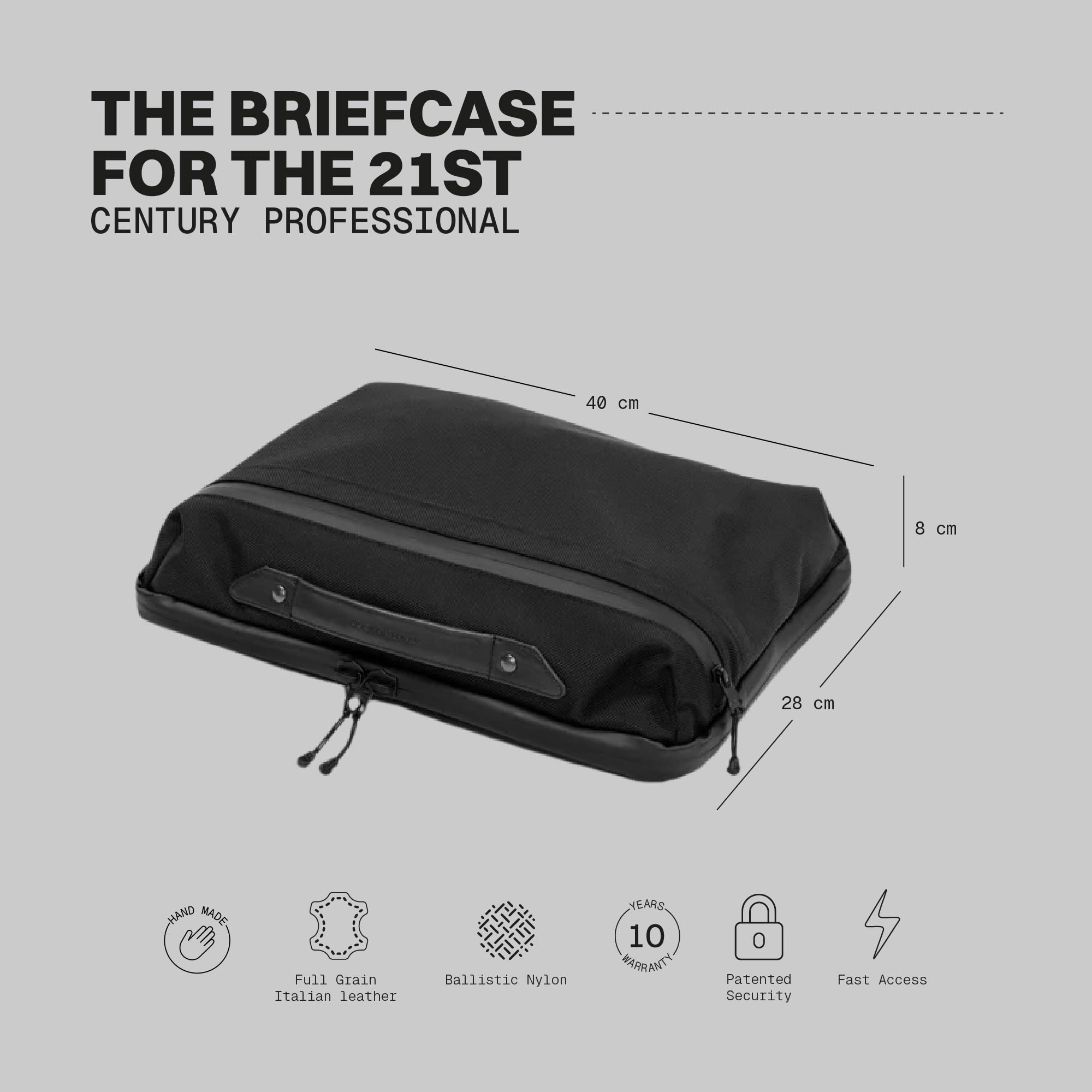 The Frenchie Co. 2-in-1 Speed Briefcase, Laptop Briefcases with Collapsible Workstation Stand, Backpack & Briefcase Carry Options, Made of Ballistic Nylon