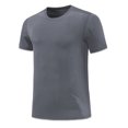 thumbnail image 3 of Hot days, bold styles SSAAVKUY Men's T-Shirts Casual Knit Short Sleeve Crewneck Honeycomb Waffle Solid Knitted Pullover Tops Cutout Sports Tees Dark Gray XXXL, 3 of 5