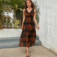 thumbnail image 3 of A Close Up of A Book Shelf with Many Books Dress Summer Street Style Bohemia Long Dresses Female Sleeveless Printed Maxi Dress, 3 of 9