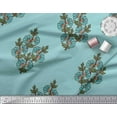 thumbnail image 2 of Soimoi Crepe Silk Fabric Leaves & Floral Block Printed Fabric 1 Yard 42 Inch Wide, 2 of 3