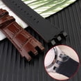 thumbnail image 4 of Correa de reloj de piel de vaca auténtica de 22 mm para la serie de relojes mecánicos Swatch SVG SVGK403 SVGK402 SVGB400 Correa de pulsera negra y azul, 4 of 5