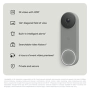 Google Nest Doorbell (Wired, 3rd Gen) - Video Doorbell Camera with 2K Video - Works with Google Home - With Gemini - Hazel