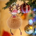 thumbnail image 2 of Shoreew Christmas Deer Keychain Cute Reindeer Pom Pom Keyring Faux Fur Fluffy Plush Ball Charm for Handbag Backpack Purse Accessory, 2 of 7
