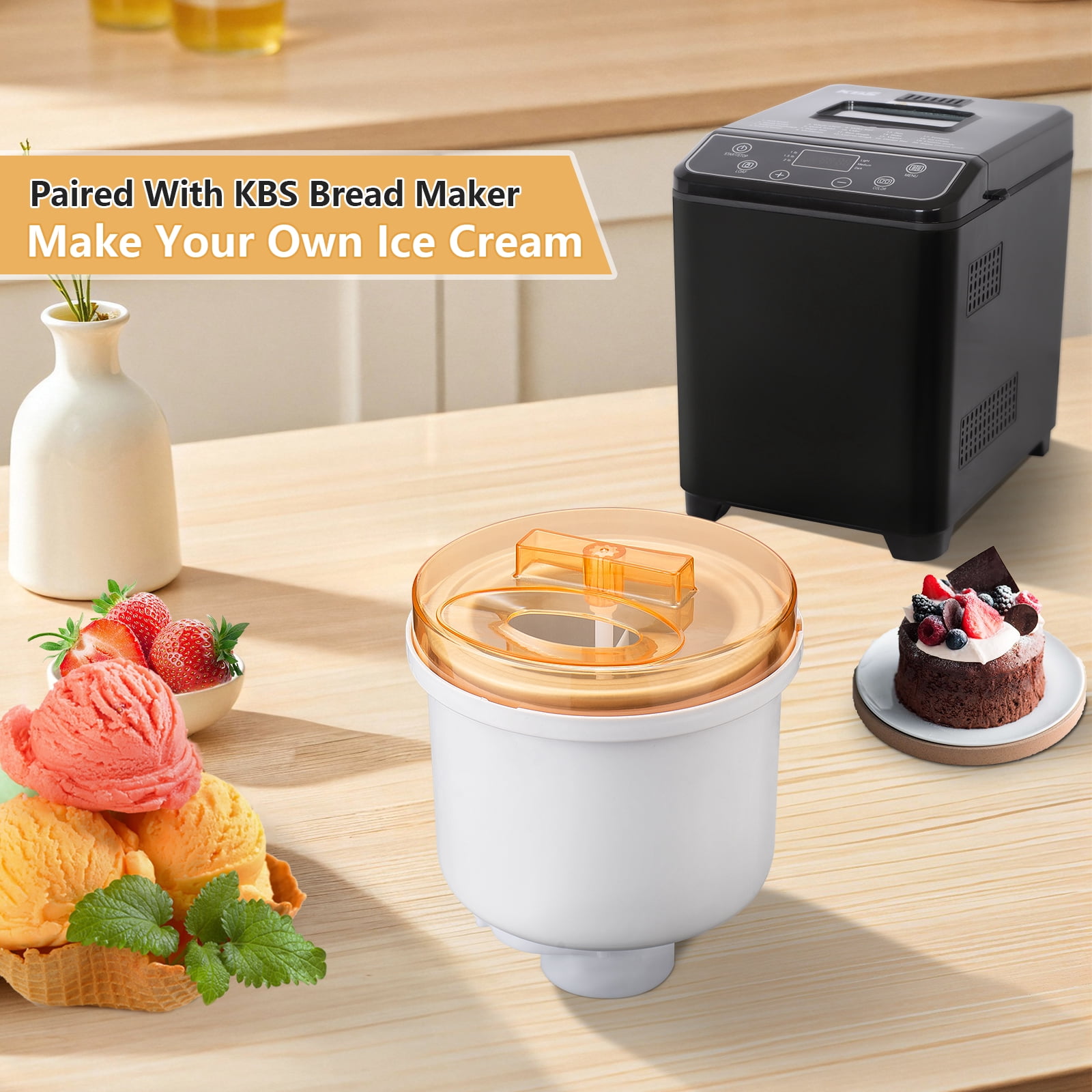 KBS Bread Maker Replacement Parts for ice cream making,Ice cream bucket,Premium MBF-070 Ice cream version Models