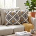 thumbnail image 2 of LR Home Lara Striped Transitional Cotton Throw Pillows, Black/Yellow, 20" x 20", Set of 2, 2 of 7