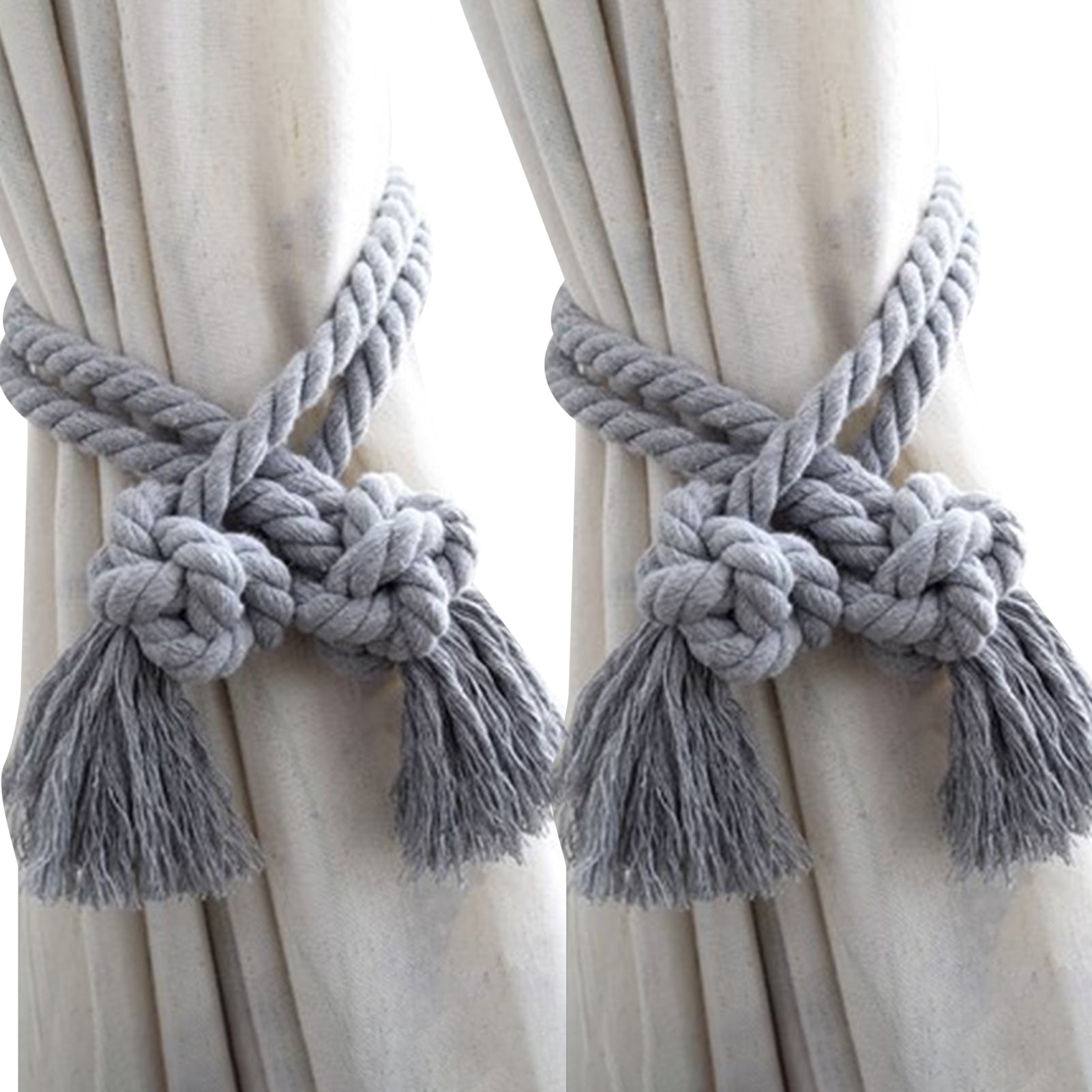 Rope Tie Backs 6-Pairs Cream Tiebacks Nautical Curtain Nautical Curtains 