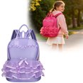 thumbnail image 2 of Ruffled Lace Bow Princess Backpack, Lightweight Nylon School Backpack With Wet Pocket Padded Straps for School Gym Travel, 2 of 5