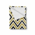 thumbnail image 2 of Geometric Soft Flannel Fleece Throw Blanket, Motif of Zig Zag and Squares Contemporary Design Art Print, Cozy Plush for Indoor and Outdoor Use, 70" x 90", White Black and Yellow, by Ambesonne, 2 of 6
