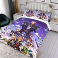 thumbnail image 3 of The Kingdom Hearts-themed Bed Sheet Set Three Piece Set Comfortable And Skin Friendly Unique Design Home Decor Gifts For Family Friends fans54x79Inches（135cm*200cm）, 3 of 6