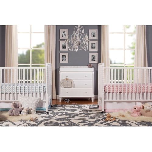davinci jenny lind 3 drawer changer dresser fog grey Delta Children Saint 4 Drawer Dresser With Changing Top – Bambi Baby main image 0