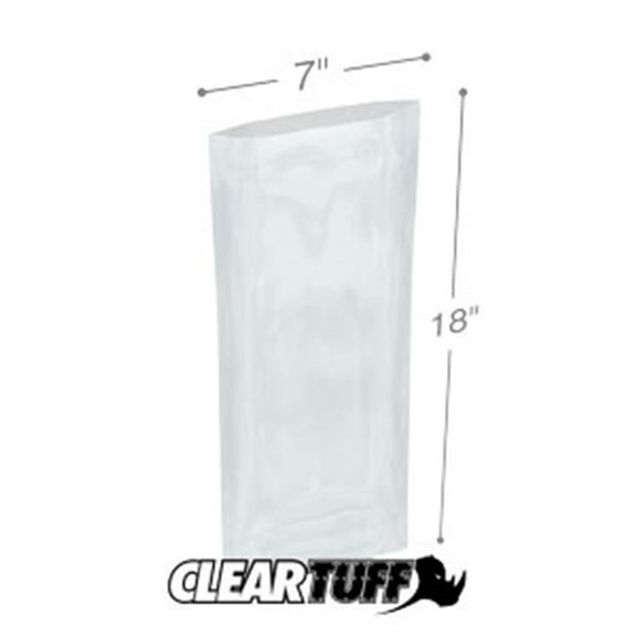 International Plastics PB20718 7 x 18 in. Clear Poly Bags, 0.002 Gauge - Case of 1000