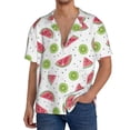 thumbnail image 3 of Wukai Watermelon And Kiwi Men's Casual Short-Sleeve Button Down Shirt - Lightweight Summer Dress Shirt for Daily Wear-4X-Large, 3 of 7