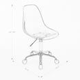 thumbnail image 5 of Luccalily Clear Acrylic Rolling Chair With Cushion,Modern Small Cute Armless Vanity Rolling Plastic Chair Home Office Lucite Ghost Chairs Cushion Padded with Adjustable Height and Wheels, 5 of 12