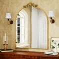thumbnail image 6 of Mirolume 42"x30" Vanity Wall Mirror Decorative Vintage Arch Bathroom Mirror with Smooth Top,Gold, 6 of 7