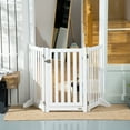 thumbnail image 2 of PawHut Dog Gate 3-Panel Foldable with Feet for Medium Dogs and Below, White, 2 of 10