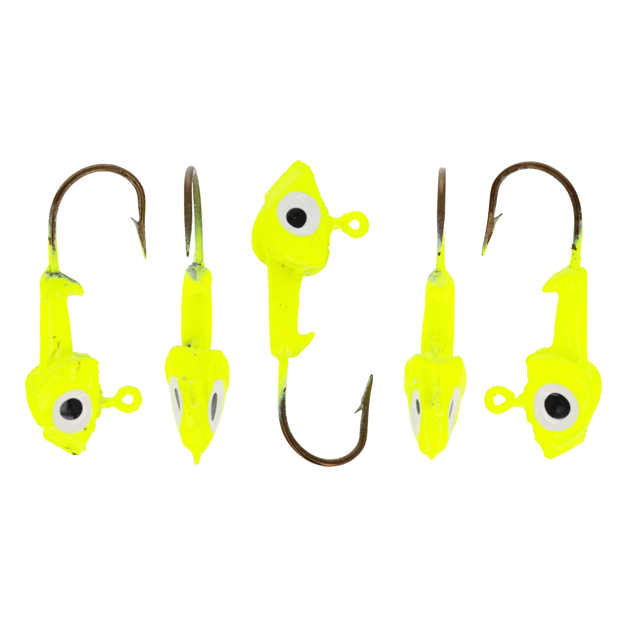 Eagle Claw Panfish Insider Tube Hook Fishing Jig Head, Chartreuse, 1/16 oz.