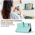 thumbnail image 2 of Stylish iPhone SE 2022/2020/ iPhone 8 7 Case Wallet with Card Slots and Zipper Pocket, Hand Wrist + Crossbody Strap RFID Blocking Girls Women Case for Apple iPhone SE 3rd 2nd Gen, Skyblue, 2 of 9