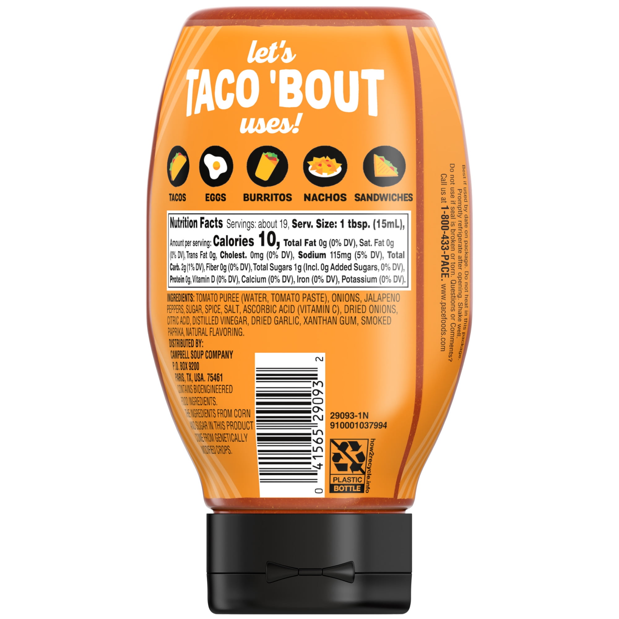 (3 pack) Pace Classic Taco Signature Sauce, 10.8 oz Bottle
