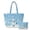Blue Ice Skating Snowman, variant on Red Bow Goose Snowflake Padded Tote Bag 2 Piece Set for Women, Durable Handle Zippered Inner Pockets Spacial Anti-scratch Soft Fabric for Commute Holiday Shopping Ideal