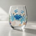 thumbnail image 2 of STIJGGN Stemless Wine Glass, Ocean Blue Crab Seashell Starfish Printed Drinking Glass, Summer Coastal Nautical Home Decor Glassware, Holiday Beverage Cup Gift for Beach Lovers, 2 of 4