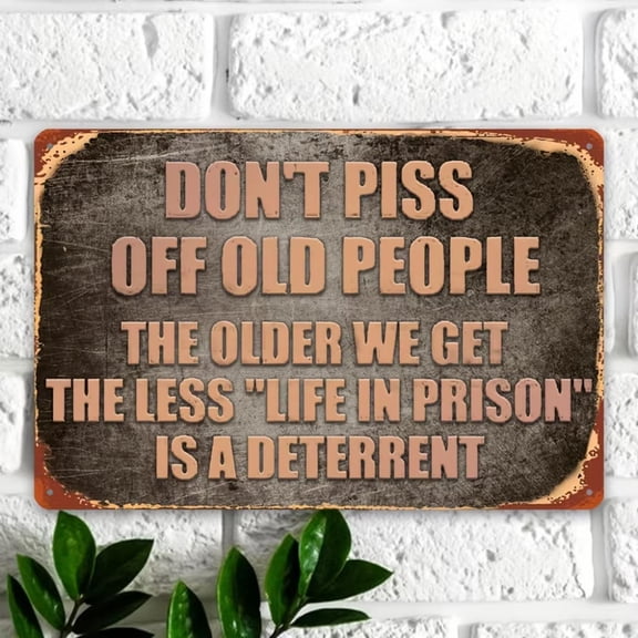 HELLOYOUNG Vintage Metal Warning Tin Sign Man Cave Decor Retro Metal Plaque Birthday Gift