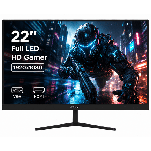 Monitor Gamer 22 pulgadas QTouch 1920x1080 | LED FULL HD | VGA HDMI