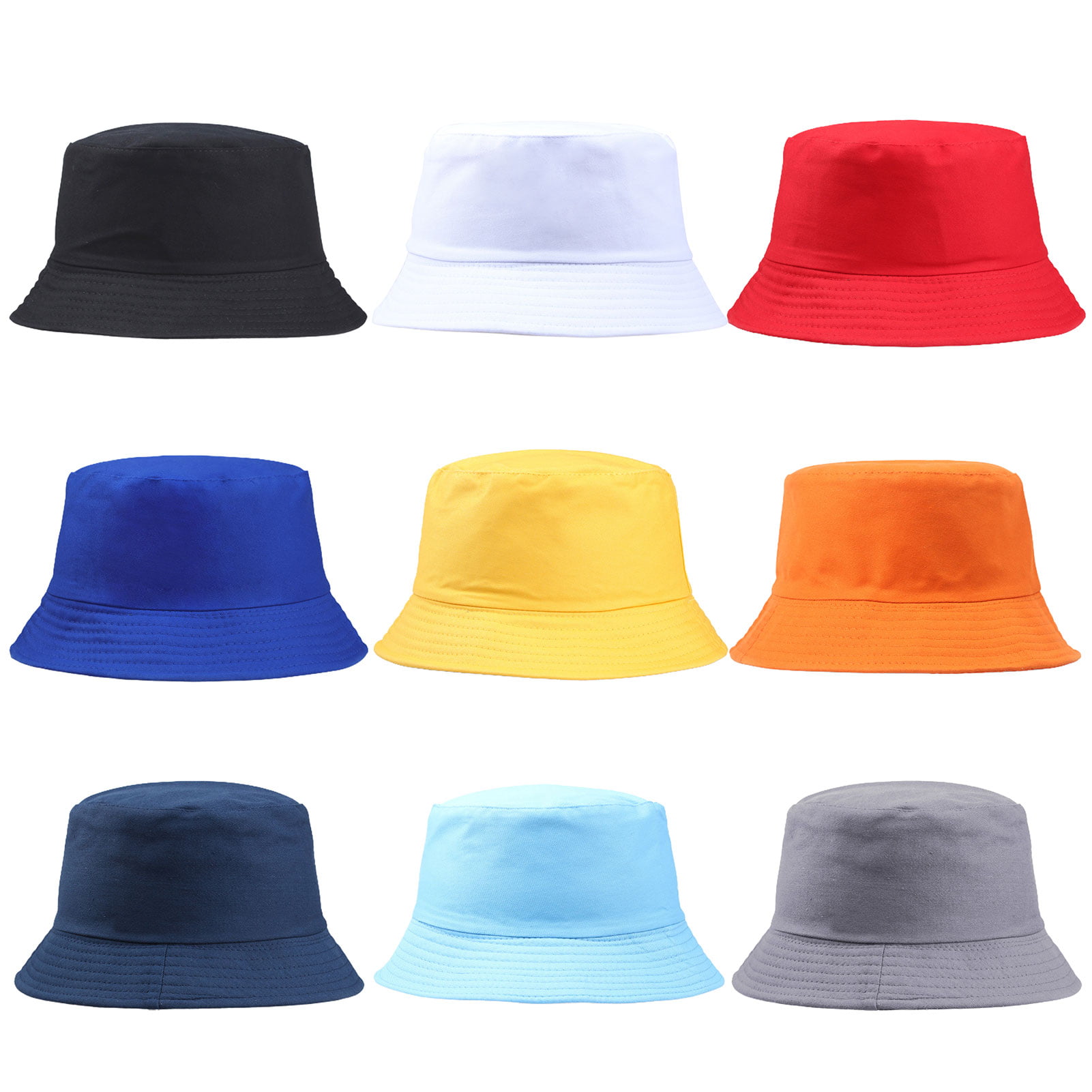 SANWOOD Bucket Beach Sunshade Cap Blue,Unisex Color Fisherman Basin Solid Hat Hip Cotton Navy Hat Outdoor Hop