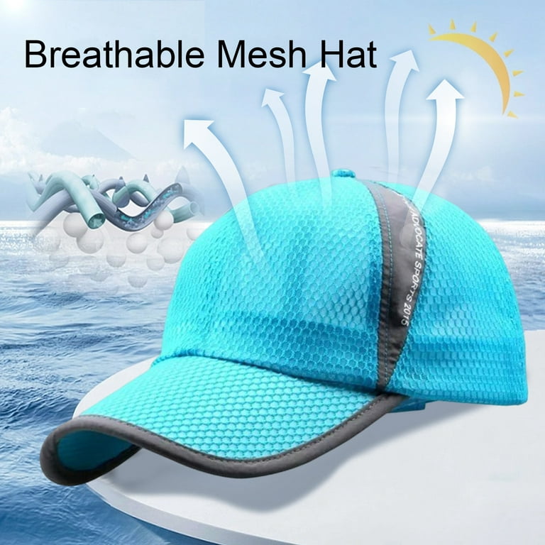 Walbest Unisex Breathable Hat Curved Brim Lightweight Quick Dry Full Mesh  Running Hat Sports Sun-protection Hat