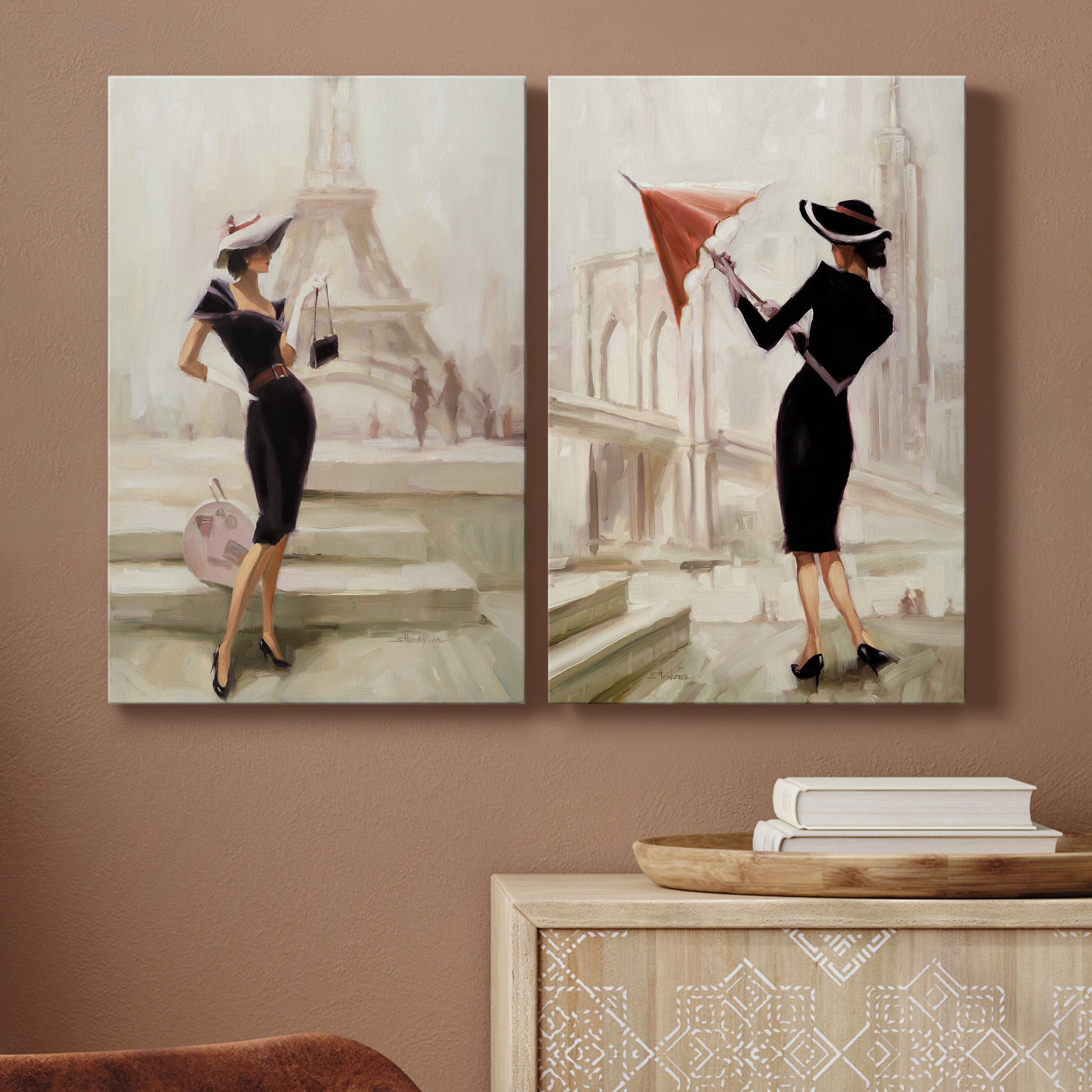 Love, From Paris Premium Gallery Wrapped Canvas - Ready to Hang - Set of 2 - 18 x 27 Each