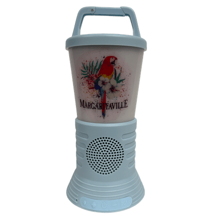 Margaritaville Light The Way Lantern Wireless Speaker with 3 Multicolored LED Light Modes, Waterproof Bluetooth Speaker, 5 Hours of Playtime, Table Lamp Outdoor Speaker with True Wireless Pairing