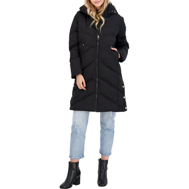 French Connection Womens Winter Parka Anorak Jacket Black S Com Winter Parka Anorak Jacket, Vegan Fur Coat French Connection