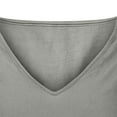 thumbnail image 5 of Wdfiry Cotton Linen Short Sleeved T Shirts for Women Fashion Casual Pullover Round Neck Blouse Tops Solid Color Comfortable Side Split T-shirts, 5 of 5