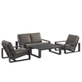 thumbnail image 4 of 4 pcs Lounge Sectional Sofa Table Set, Gray, Aluminum, Outdoor Patio Balcony Cafe Bistro Garden Hospitality Restaurant, Modern Contemporary, HB37993, 4 of 10