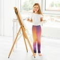 thumbnail image 6 of Girl's Legging Full-Length Colorful Print Tights For Dance Gym Everyday Wear Blurred Orange and Purple, 6 of 8