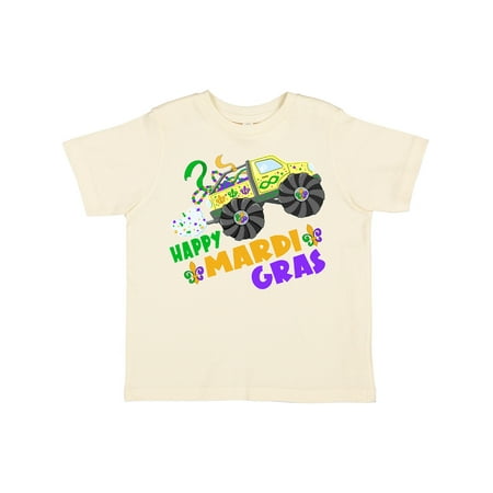 

Inktastic Happy Mardi Gras Monster Truck with Beads Gift Toddler Boy or Toddler Girl T-Shirt