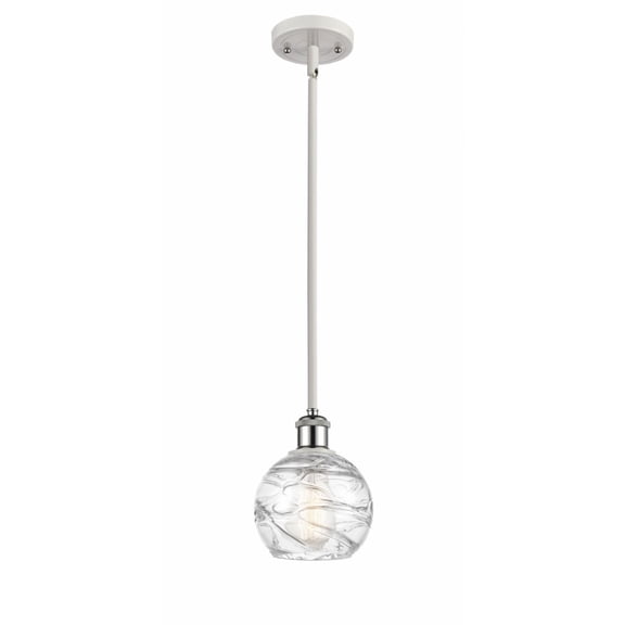Innovations 516-1S-WPC-G1213-6-LED Small Deco Swirl 1 Light Pendant part of the Ballston Collection, White and Polished Chrome