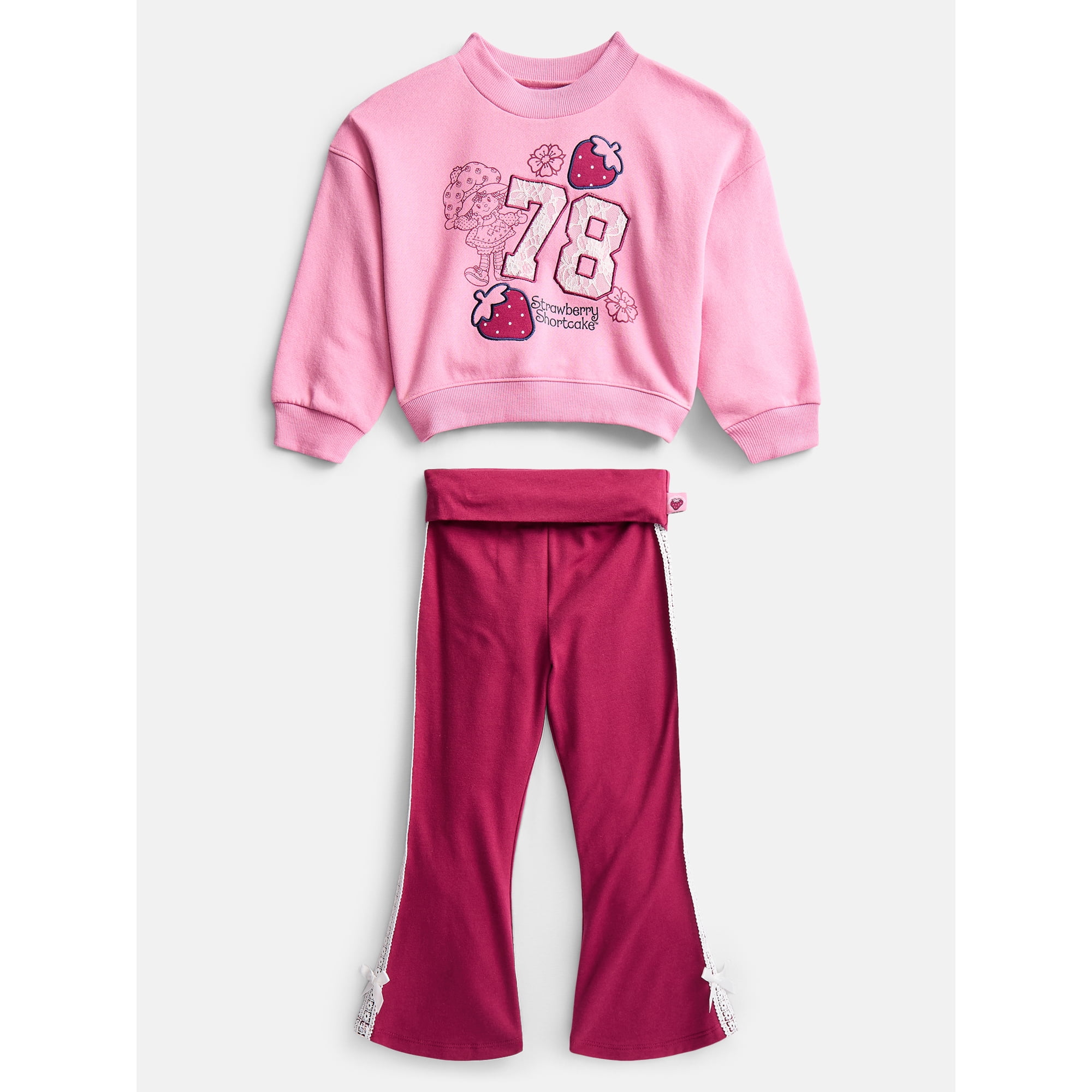 Strawberry Shortcake Toddler Girls Allover Print Top and Flared Leggings Set, 2-Piece, Sizes 12M-5T