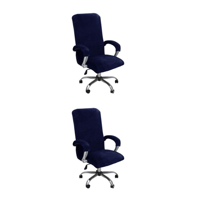 Bewildely 3 paquete/lote funda para silla para silla de ordenador diario y fundas para sillas resistentes al desgaste azul oscuro L 2Conjunto