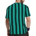 thumbnail image 4 of Green Striped T Shirt Mens Black Lines Streetwear T Shirts Comfortable Summer Harajuku Te, 4 of 5