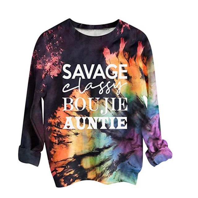 Camiseta de manga larga con cuello redondo para mujer a la moda, blusa holgada con estampado de letras de otoño Fridja ghj987+5204