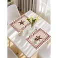 thumbnail image 5 of Western Texas Star Retro Placemats Set of 6, Rustic Vintage Farm Red Beige Plaid Placemats for Dining Table, Place Mats for Kitchen Tabletop, Waterproof Wipeable Dining Table Mats Set, 5 of 9
