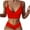 Red, variant on Utoimkio Women's Bikini Sets Two Piece Swimsuit High Waisted V Neck Twist Front Adjustable Spaghetti Straps Bathing Suit for Women